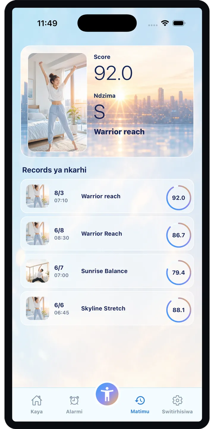 PoseUp share editor screenshot showing social-ready morning content