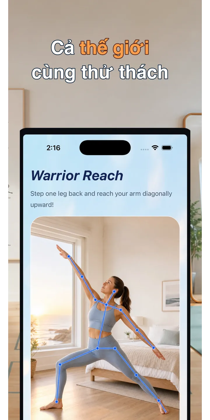PoseUp share editor screenshot showing social-ready morning content