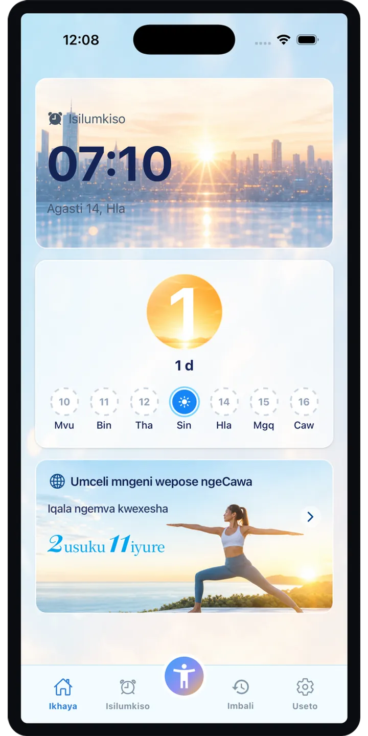 PoseUp alarm setup screenshot showing pose-based alarm details