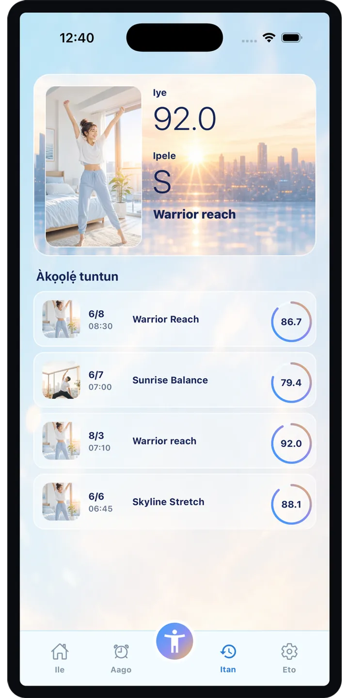 PoseUp share editor screenshot showing social-ready morning content