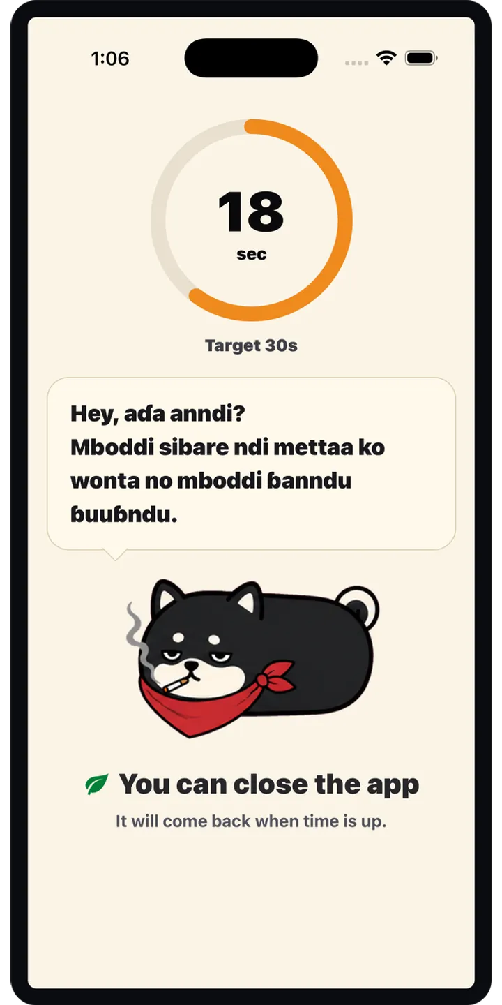 Shiballet report screen screenshot showing weekly held-seconds and share card