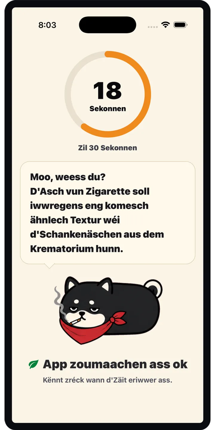 Shiballet report screen screenshot showing weekly held-seconds and share card