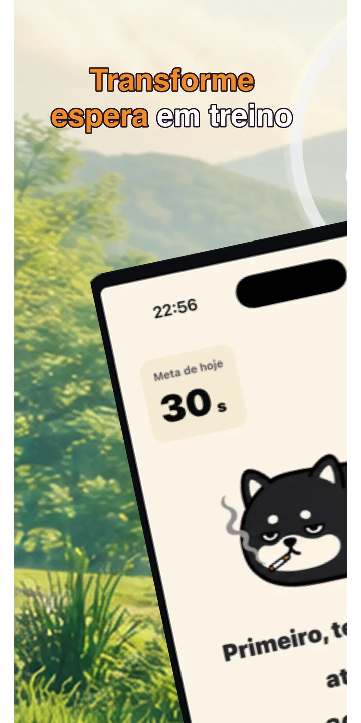 Shiballet home screen screenshot showing the tap-first smoking urge flow