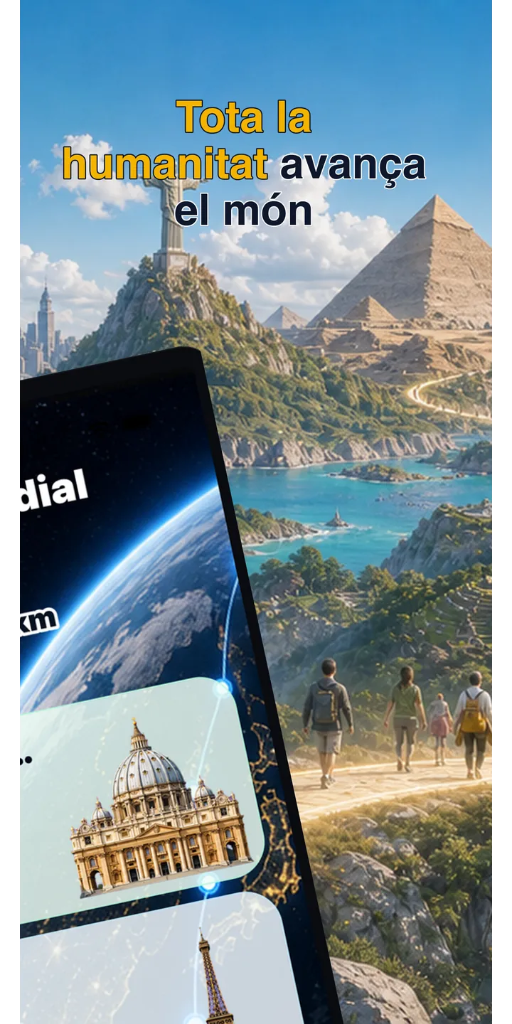 WorldStep journey screen showing your life distance mapped to world-scale destinations