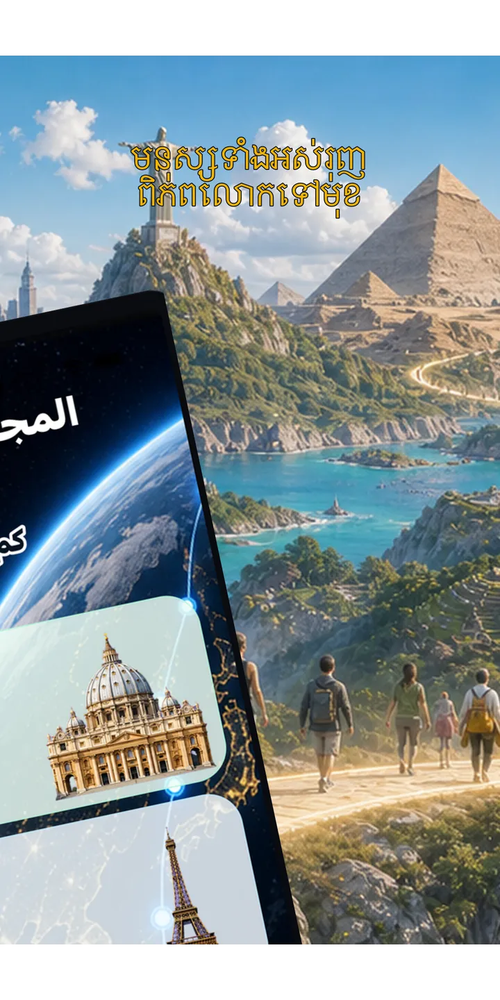 WorldStep journey screen showing your life distance mapped to world-scale destinations